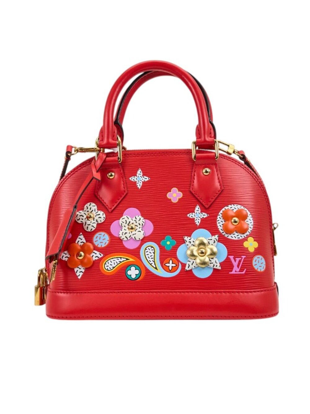Louis Vuitton Alma BB Epi Blooming Flowers Red